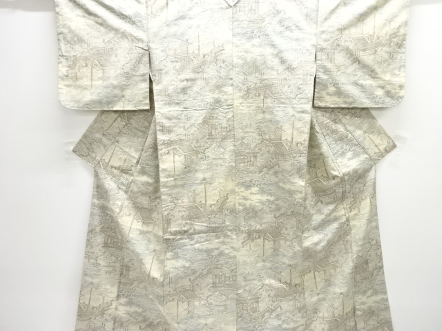 JAPANESE KIMONO / ANTIQUE KIMONO / SILK / YUKI TSUMUGI / WOVEN FOREIGN SHIP